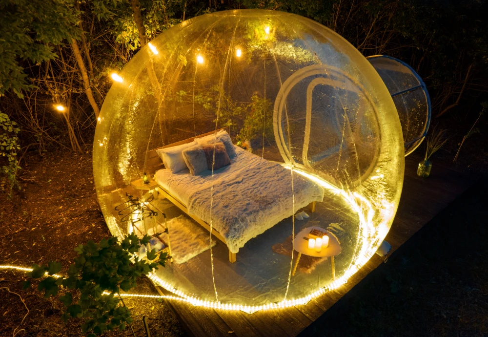 half transparent bubble tent